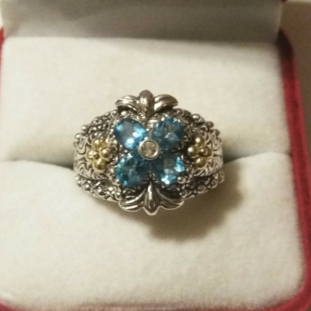 Barbara Bixby blue topaz ring size 7